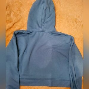 Turquoise hooded cropped sweatshirt size small